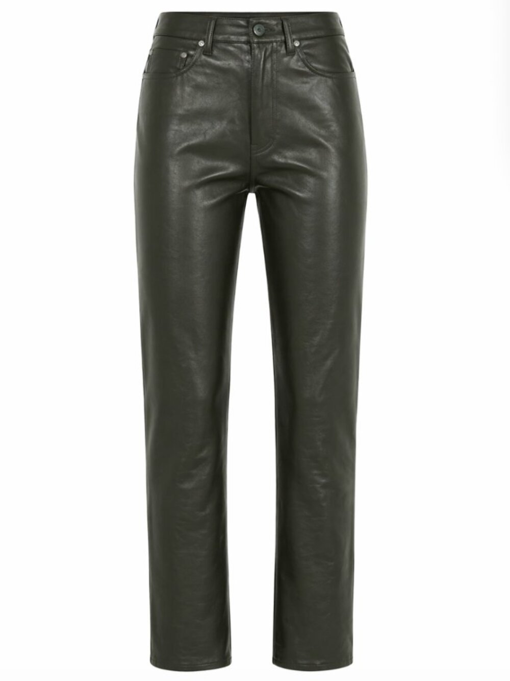 Gap Vintage Slim High Rise Olive Vegan Leather Pants Size 32 / 14